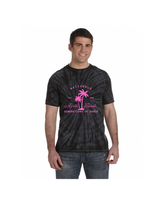 Adult Black Tie-Dye T- Shirt  - Nationals 2026