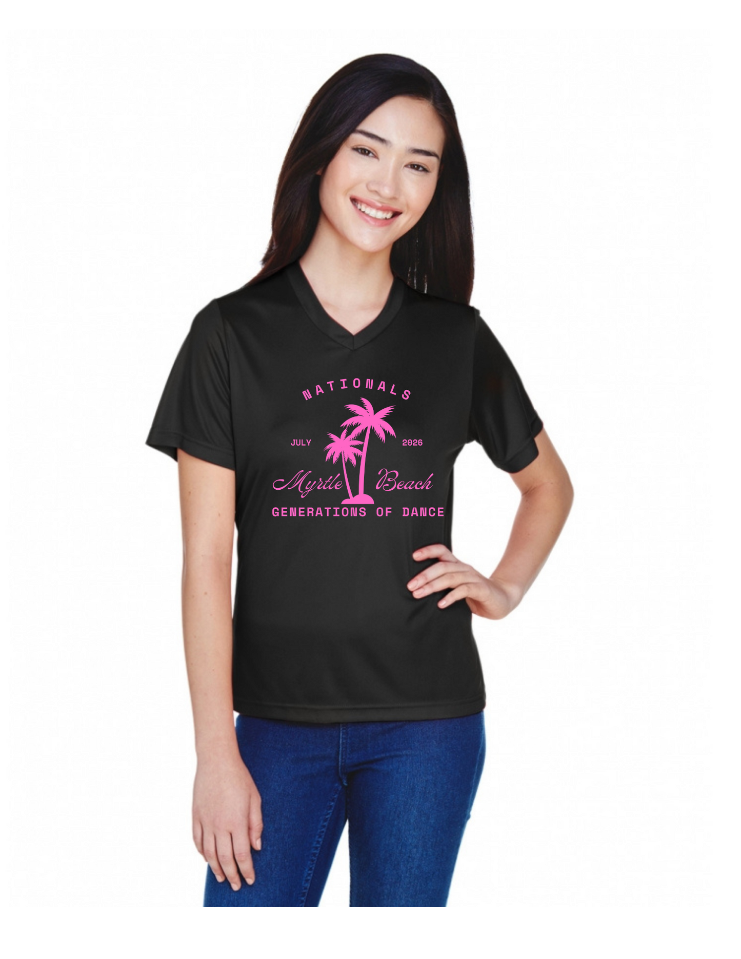 Ladies V-neck performance t-shirt - Nationals 2026