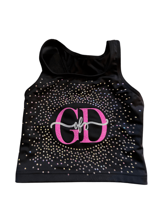 Wide Racerback Crop Top - Black